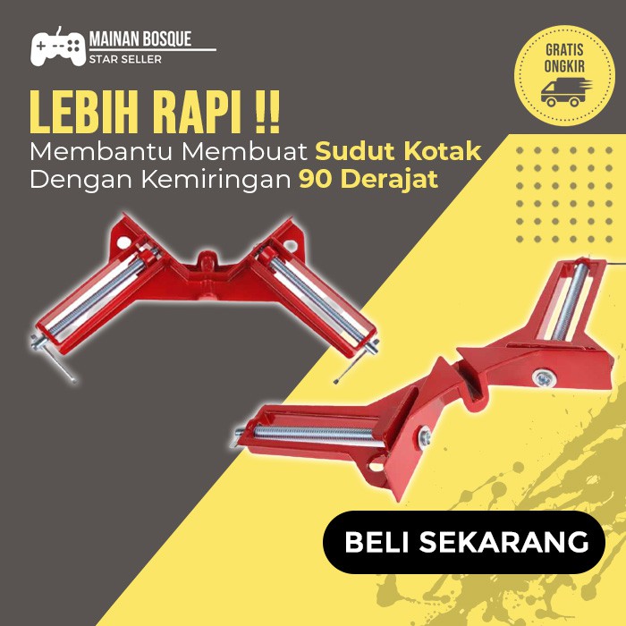 Corner Clamp Sudut Kayu Clem Penjepit Frame Kayu Kaca 90 Derajat