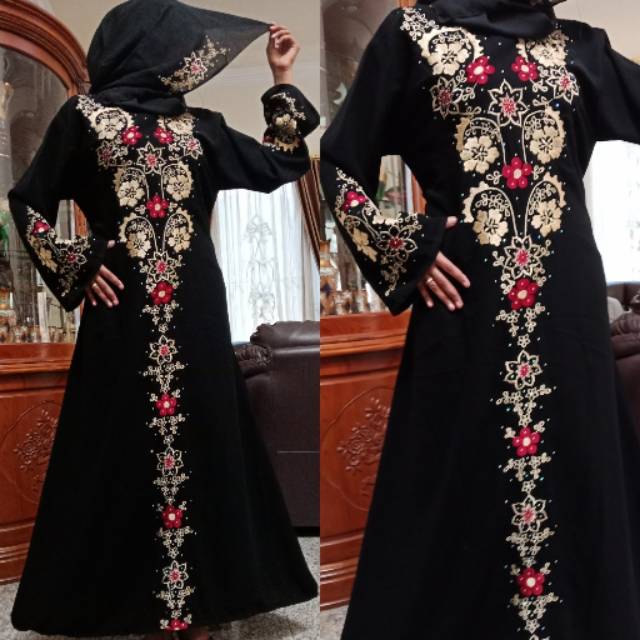 ABAYA BORDIR SYARIFAH FREE PASMINA