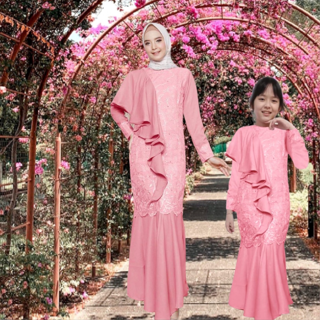 GAMIS COUPLE KELUARGA/SERAGAM/PESTA/KONDANGAN/ SIZE M/L/XL/XXL TERBARU BRUKAT/BROKAT