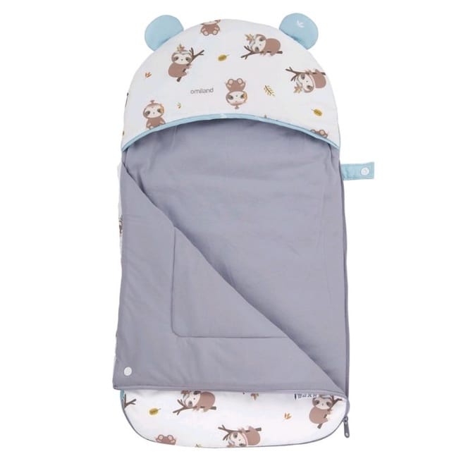 Selimut Topi  Omiland Panda Sleeping Bag Abu Abu  Bedong Bayi  OWS2141- Bayi Online Shop