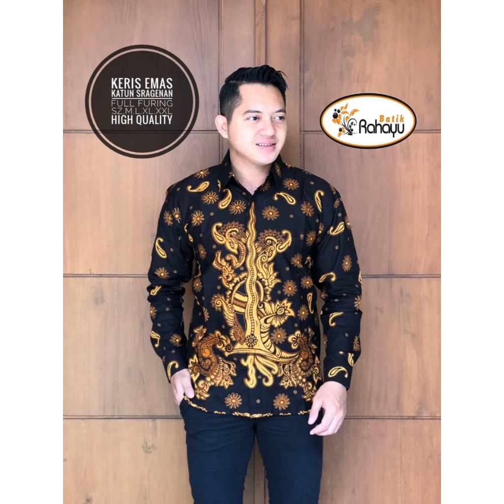 KERIS EMAS RAHAYU KEMEJA BATIK PRIA SOLO LENGAN PANJANG LAPIS FURING ATASAN BATIK PREMIUM MODERN NAGA SOGAN ARGAWIBAWA AJIBHANU PRASTOWO ARISWARA PUTIH GONDROWARU ABANG PROBOSETO GINANDRA KANGEN KAMULYAN NAGA BULAN NISWARA BATIK SOLO AMANAH GITARJA VIJAY