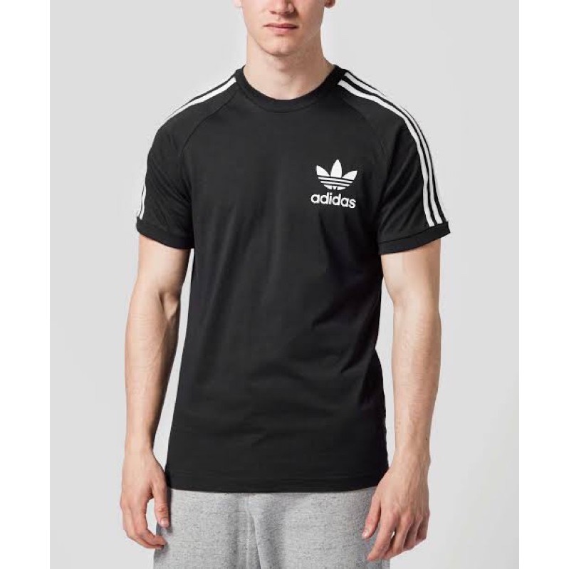 Kaos Adidas Retro California 3 Stripe Full Black