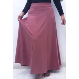 TERLARIS !!! ROK PANJANG JUMBO SPANDEK JERSEY WANITA TERMURAH /  ROK PANJANG MAX BB 80 KG BAHAN PREMIUM BISA COD-DUSTY PINK