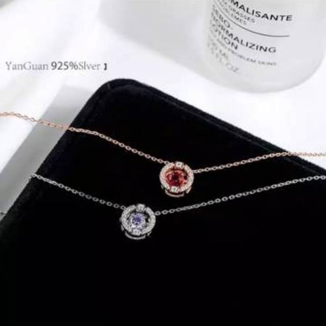 kalung silver s925 swarovsky lengkap dgn box