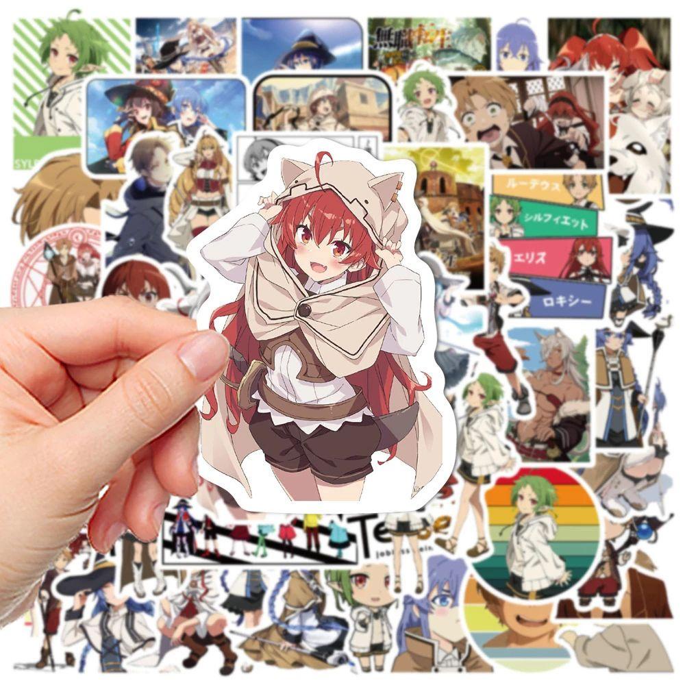 Agustina Mushoku Tensei: Jobless Reincarnation Decals Kawaii Lucu Alat Tulis Stiker Kartun Bagasi Stiker Ponsel Dekorasi Skateboard Stiker Graffiti Stickers