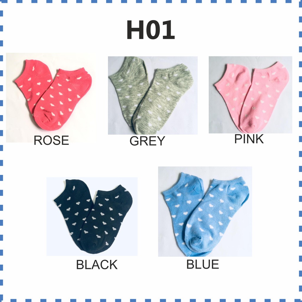 HaiWai COD (1) Kaos Kaki Wanita Ankle Kaos kaki Cute Kaos Kaki Motif Kaos Kaki Semata Kaki Socks U16-H01