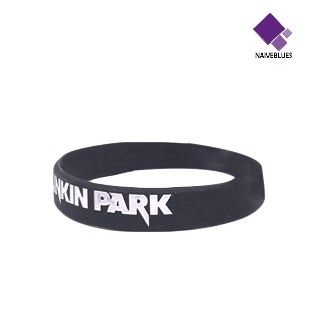 Naiveblue &gt; Gelang Silikon Motif Linkin Park Rock Untuk Pria / Wanita