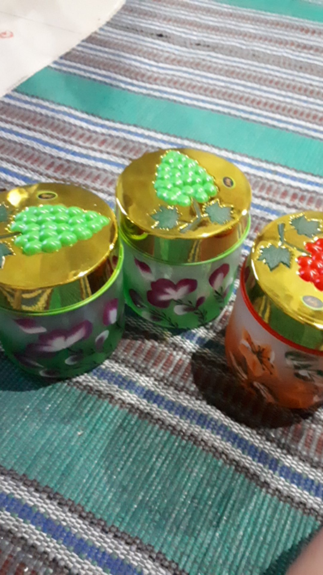 Toples Kaca Rainbow Dove Corak Kembang Pendek/toples Lebaran Lily