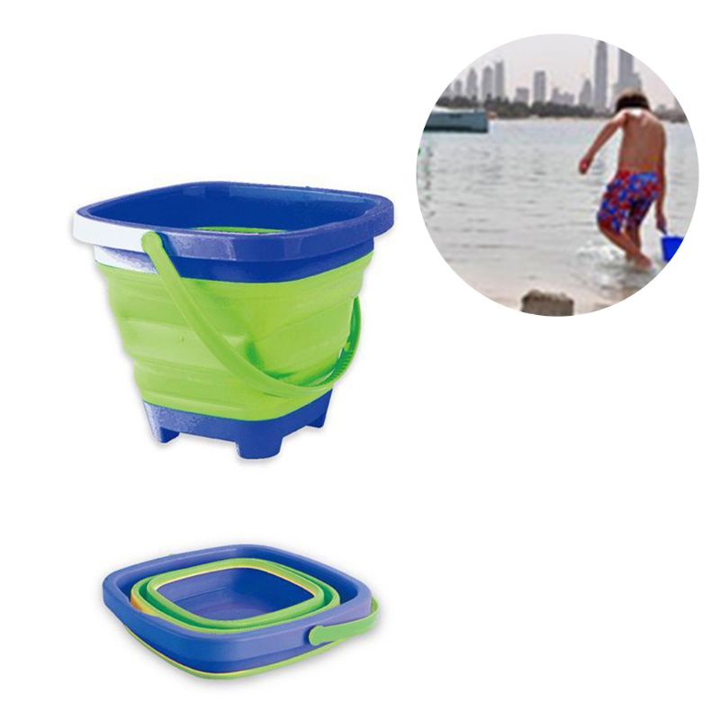 Mary Portable Anak Pantai Ember Pasir Mainan Lipat Collapsible Plastic Pail Multi Purpose Summer Party Play Storag