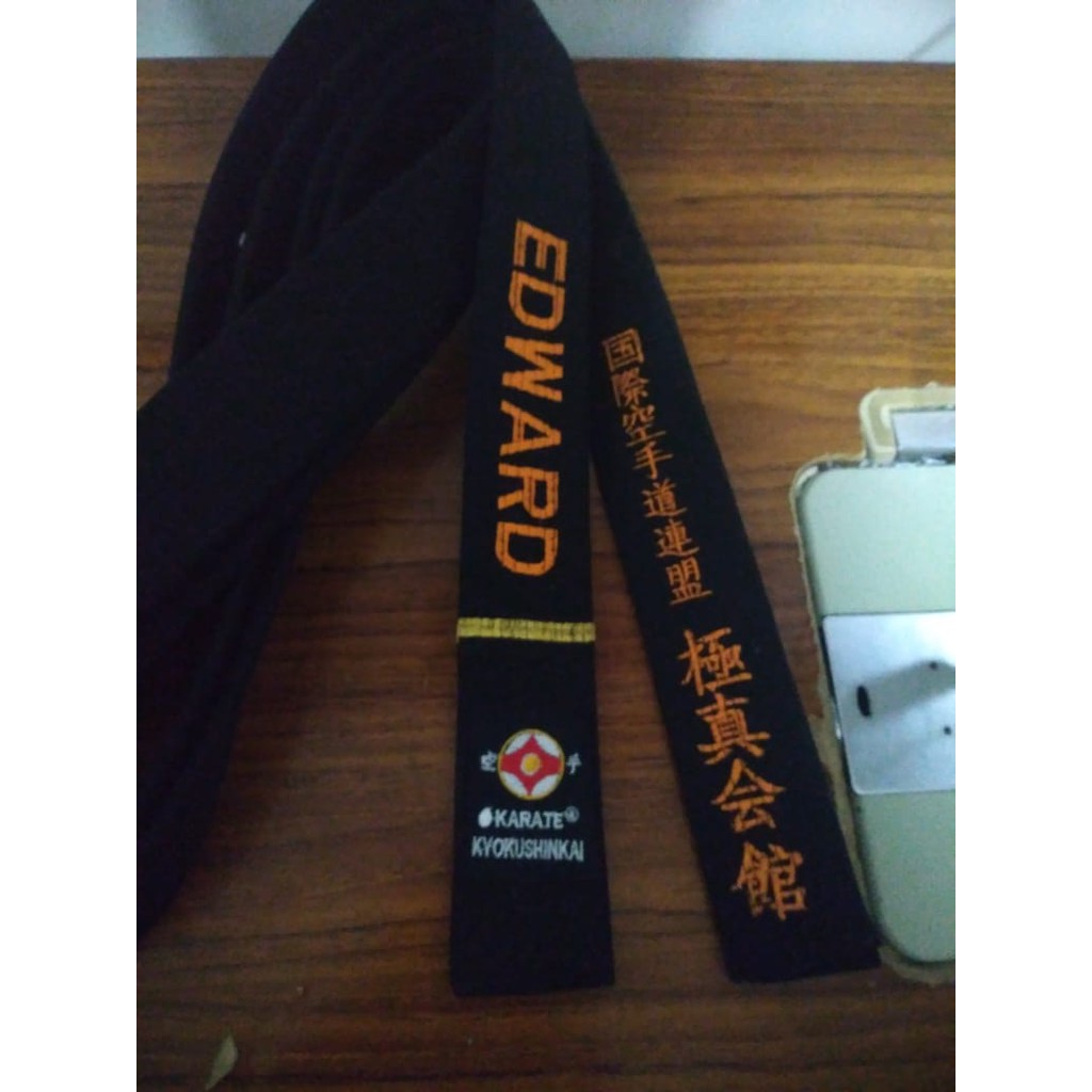 SABUK HITAM BELADIRI/BLACK BELT UNTUK KARATE,JUJITSU,AIKIDO,DLL