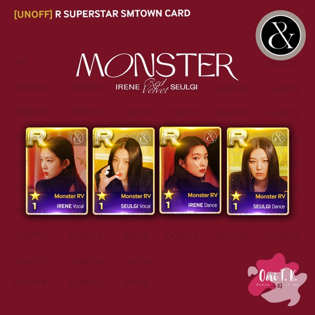 (MIN PEMBELIAN 3 PCS - MIX) R CARDS Superstar SMTOWN Irene Seulgi “MONSTER” PHOTOCARD PC