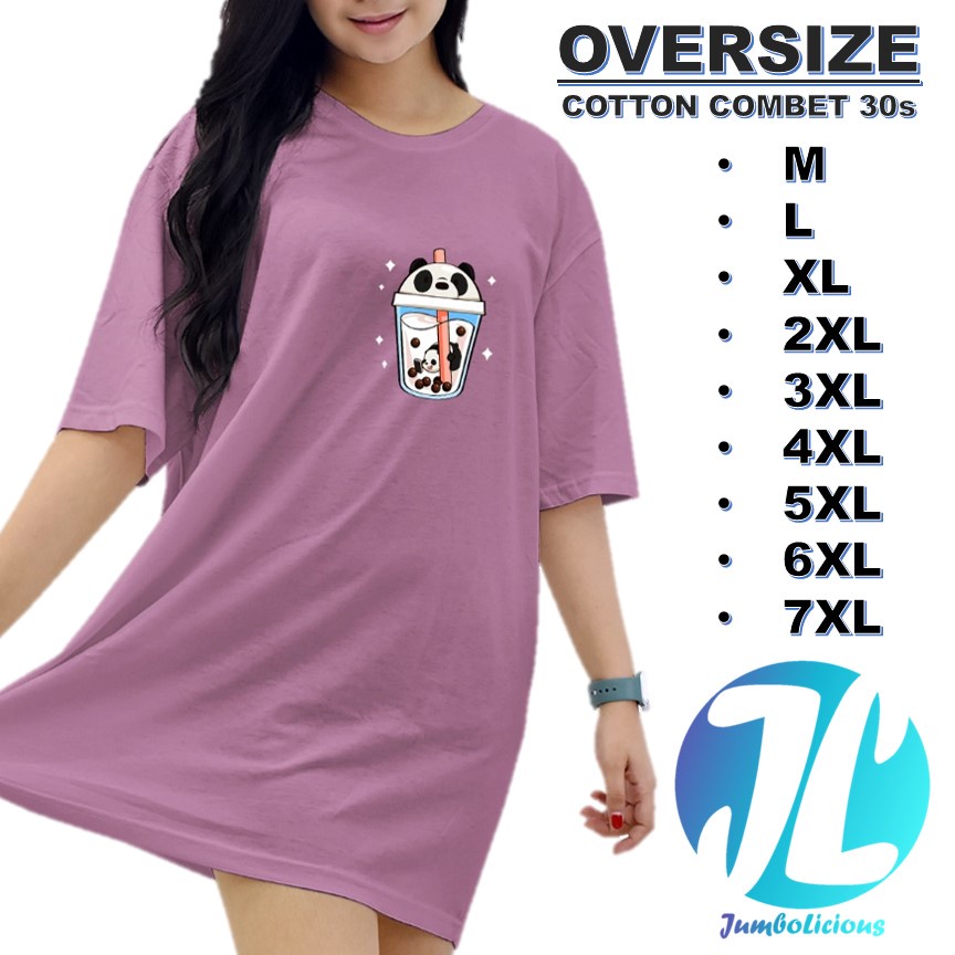 Baju kaos wanita jumbo ld 120 130 140 bahan adem premium t shirt korea oversize oblong bigsize murah