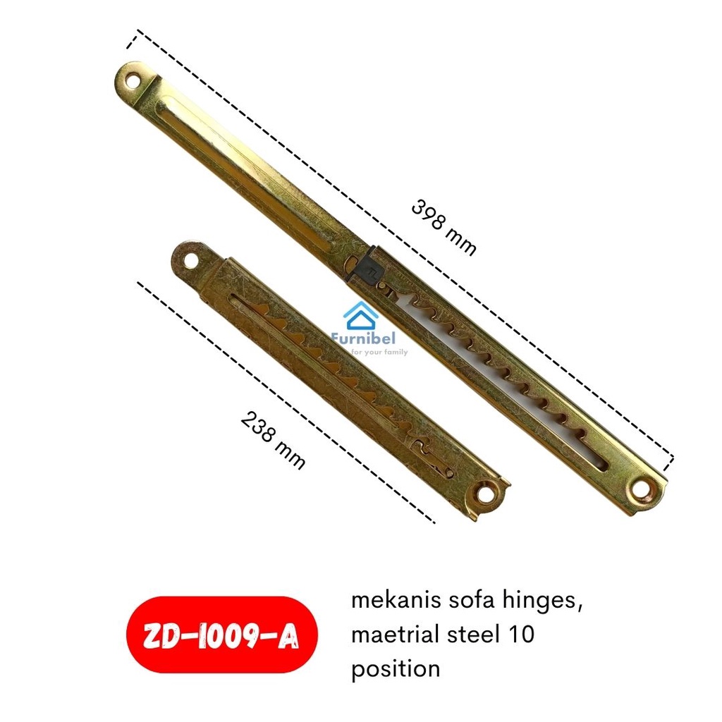 Mekanis ZD-I009-A mekanis sofa hinges 10 posisi, mekanis mebel, hanya mekanisnya saja