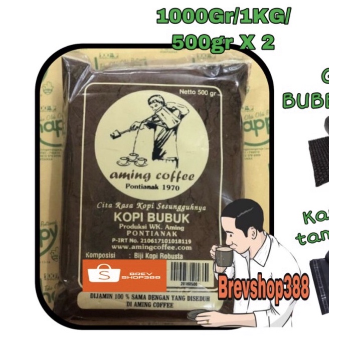 KOPI AMING Coffee shop kopi bubuk legendaris Aming asli pontianak KHUNTIEN PILIHAN KOPI ROBUSTA