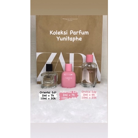 [SHARE] ZARA PERFUME KOLEKSI YUNITAPHE TUBEROSE ORIENTAL COTTON KISS SPORT 6.0