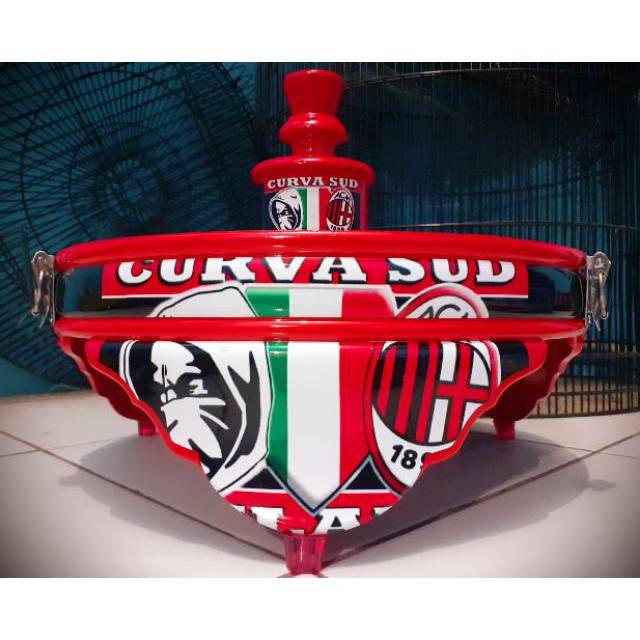 Tebok Lovebird Pvc Motif Ac Milan Sangkar Kandang Burung Lb