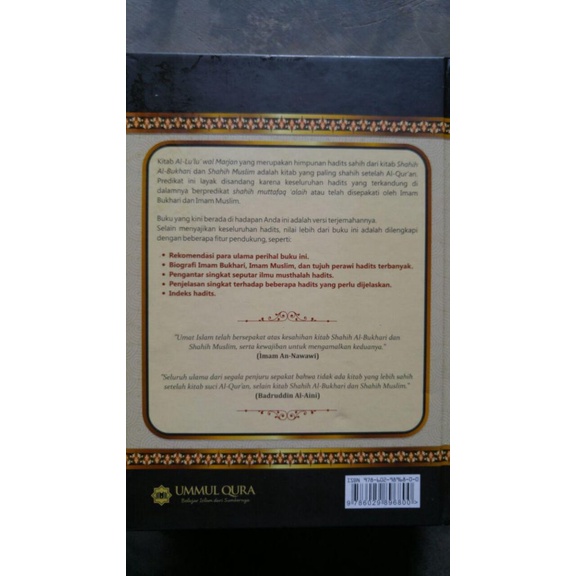 Buku Al-Lu'lu' Wal Marjan / Mutiara Hadits Shahih Bukhari dan Muslim - Ummul Qura