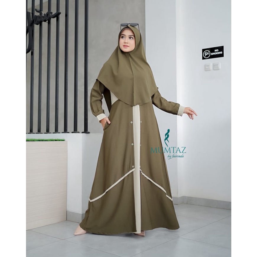 Gamis syari denisa original design by mumtaz brand itycrepe premium  busana muslim baju atasan wanita tanah abang Bandung