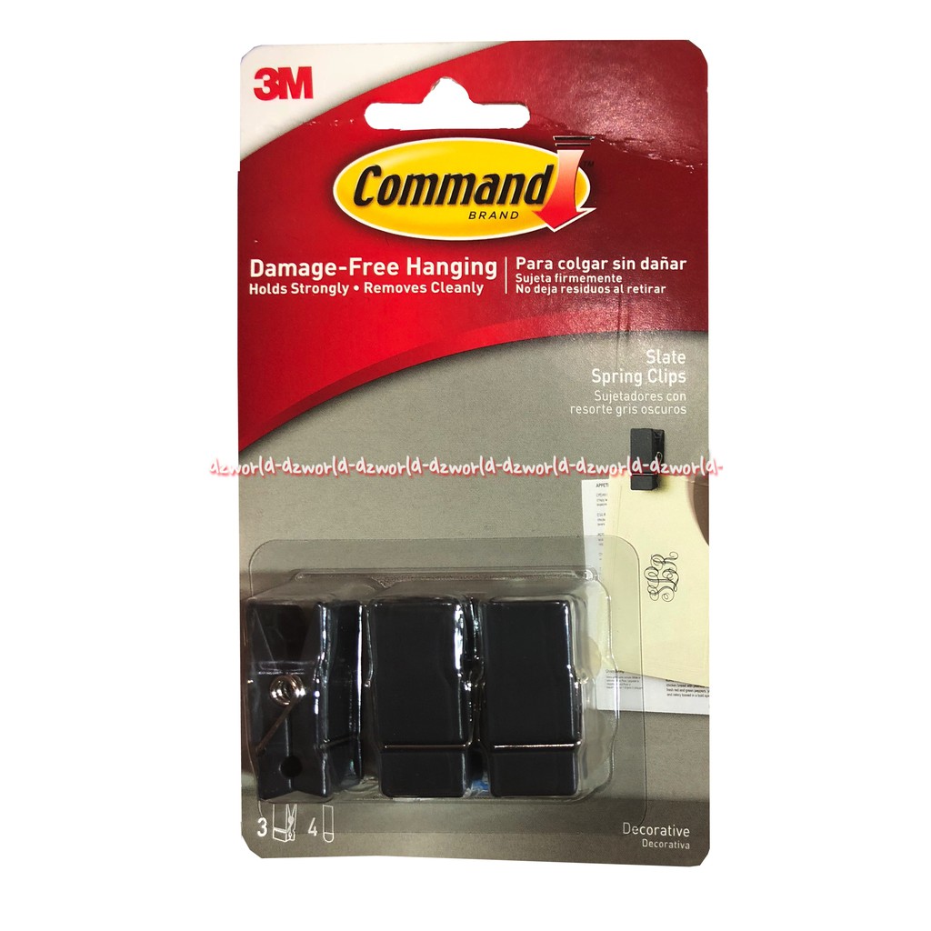 3M Command Damage Free Hanging Jepitan Gantungan Hitam 3D Comand Klip Hitam Black Clip Clips