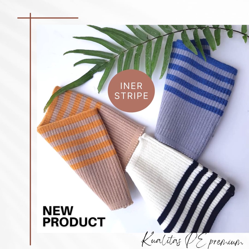 Ciput Bandana Anak Dan Dewasa Rajut Salur Stripe Inner Hijab Anti Pusing