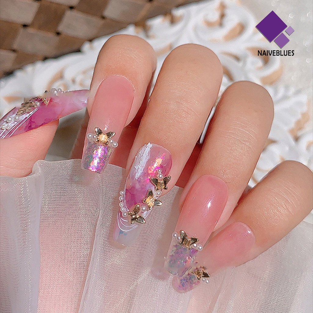 Naiveblue &gt; 10Pcs / Set Ornamen Bentuk Variasi Untuk Hiasan Kuku Nail Art 3D