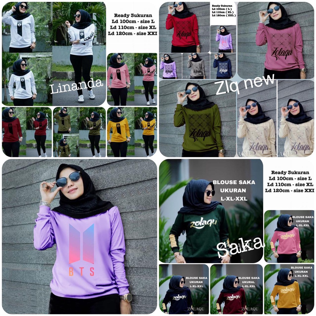 BISA COD✔️ BLOUSE ZOLAQU JUMBO NEW / ZLQ NEW XXL (GOOD QUALITY) / SAKA ZLQ / LINANDA ZLQ / BTS