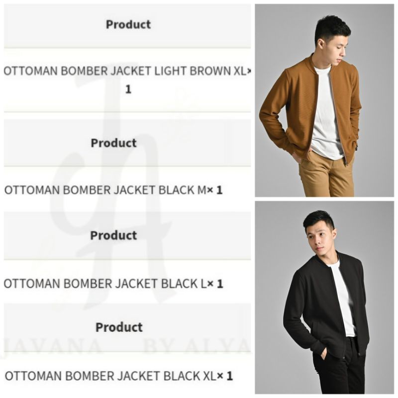 Ottoman Bomber Jacket Jaket Light Brown Black M L XL by Male Id