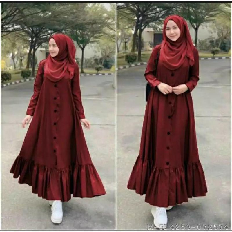 DRESS MUSLIM WANITA PEONI MOSCREPE VHAG-007