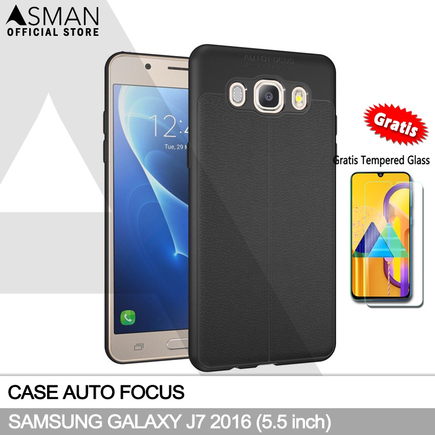 Ultraslim Samsung Galaxy J7 (2016) / J710 (5.5&quot;) | Softcase Leather + FREE Tempered Glass