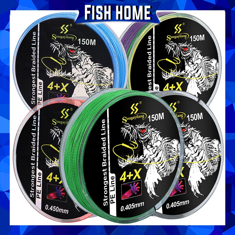 150M 4+1 X PE Fishing Line 22LB-87.1LB 10-40kg  Kuat dan Tahan Lama Untuk Air Tawar Untuk Carp / Slive Carp / Balok