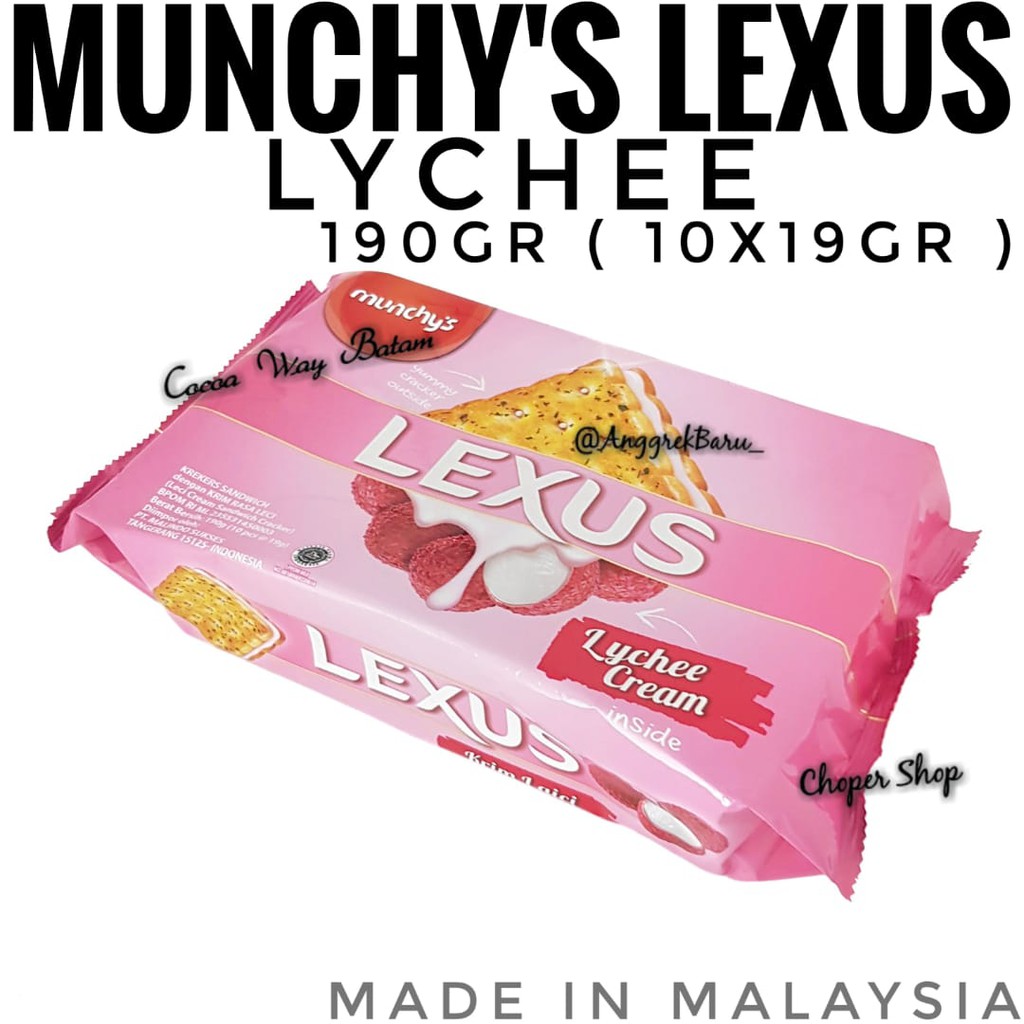 Biskuit Munchy's Lexus Lychee Cream 190gr / Biskuit Munchy Lexus Leci