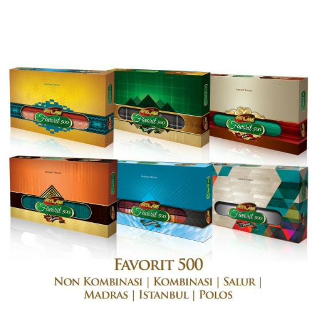 SARUNG ATLAS FAVORIT 500 MOTIF &amp; WARNA MIX