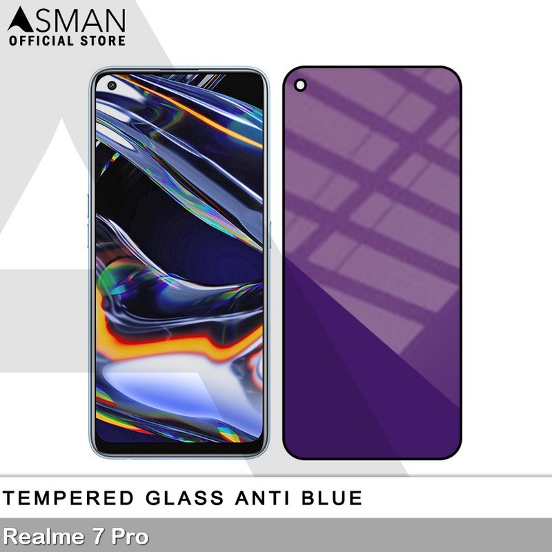 Tempered Glass Blue Light Full Lem Realme 7 Pro Anti Radiasi