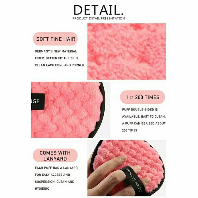 Reusable towel make up remover pads remover Makeup Removal Puff Double Sided Face Cleansing Puff clean sponge clean spons