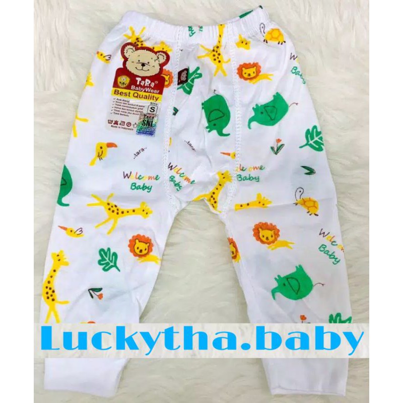 3pcs_ celana panjang bayi full print size s.m.l.xl/celana panjang Tara putih/perlengkapan melahirkan