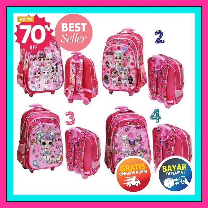 Tas Roda Anak Perempuan Tas Main Anak Tas Sekolah Anak Tas Troli Pg110 Promo Trolley Sd Hologram S N