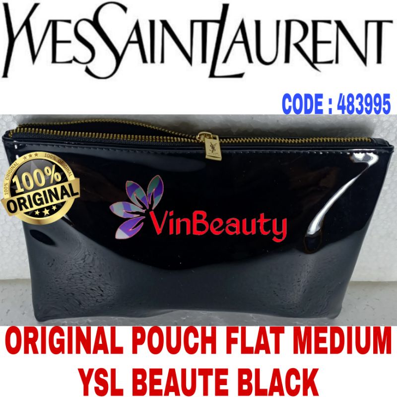 OriginaL Pouch Flat Medium YSL Beaute Black Murah