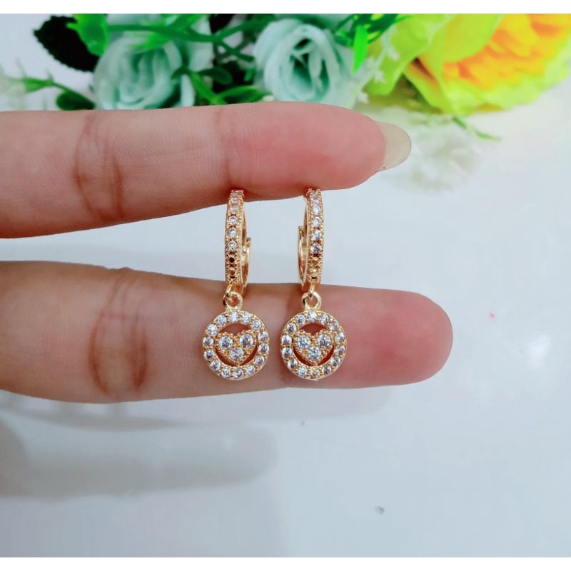 ANTING CLIP FULL PERMATA DENGAN LIONTIN MOTIF