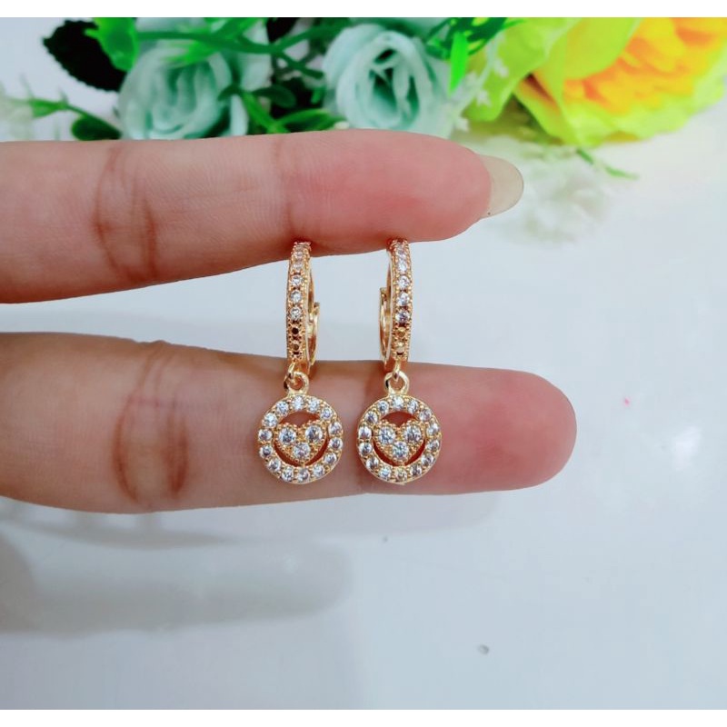 ANTING CLIP FULL PERMATA DENGAN LIONTIN MOTIF