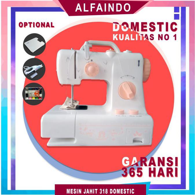 NEW / Mesin Jahit mini FHSM-318 Portable bisa jahit maju - mundur - PEACH / Berkualitas