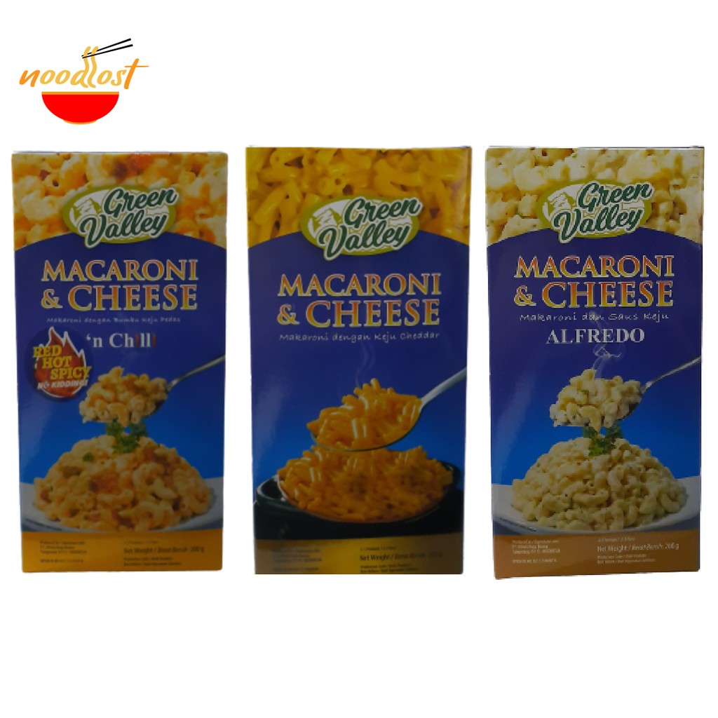 

GREEN VALLEY MAC AND CHEESE 200 GRAM ( MACARONI ORIGINAL | ALFREDO | CHILLI )