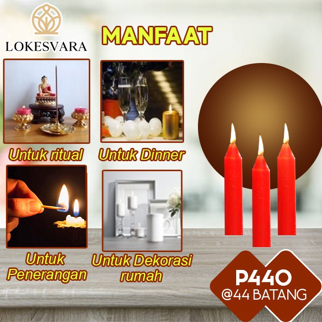 Lilin Sembahyang Parafin Sukhavati P360 Merah