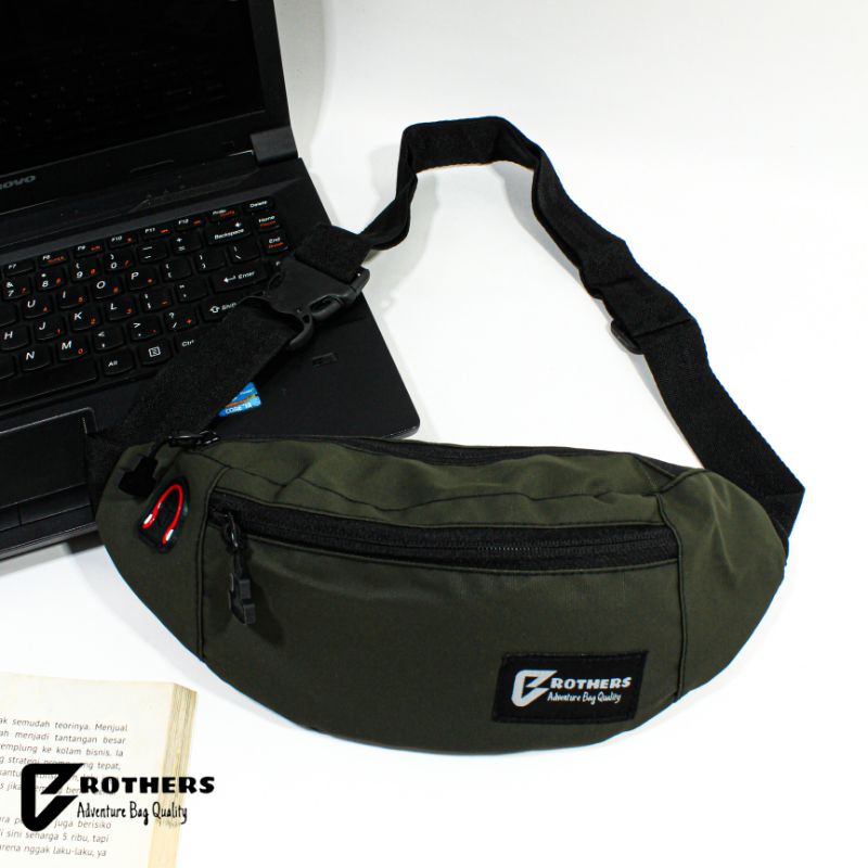 Tas Selempang Pinggang Pria BROTHERS ORI Waterproof WaistBag Pria Anti Air Anti Sobek Premium