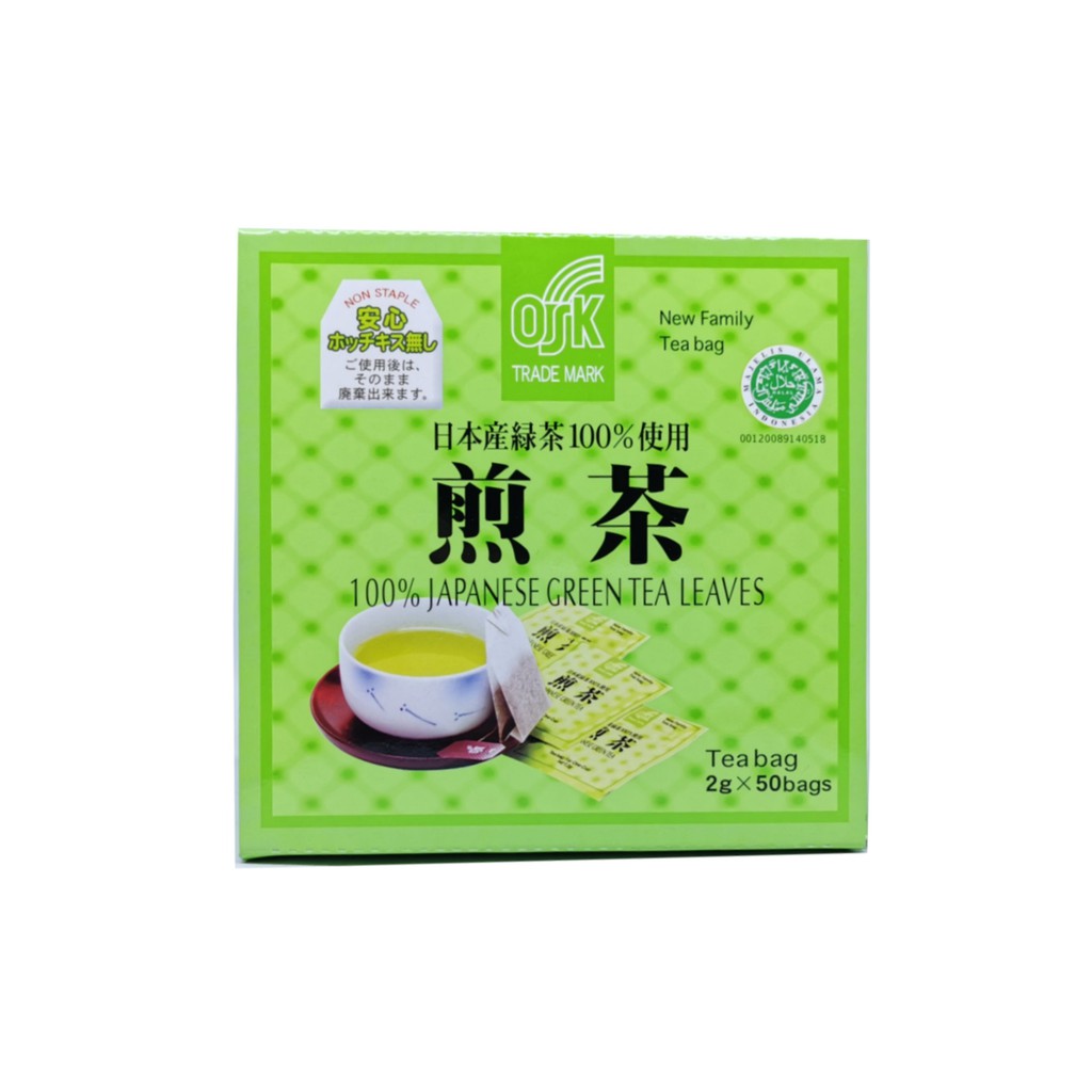 

OSK GREEN TEA TEH HIJAU JEPANG 1 DUS 50 SACHET ORIGINAL BPOM HALAL MUI