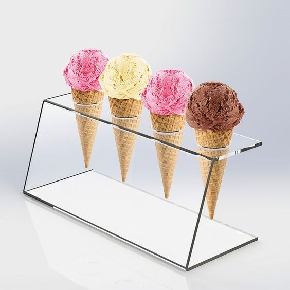 Otello - Rak Display Ice Cream Cone Stand Holder Es Krim Acrylic Akrilik Otello