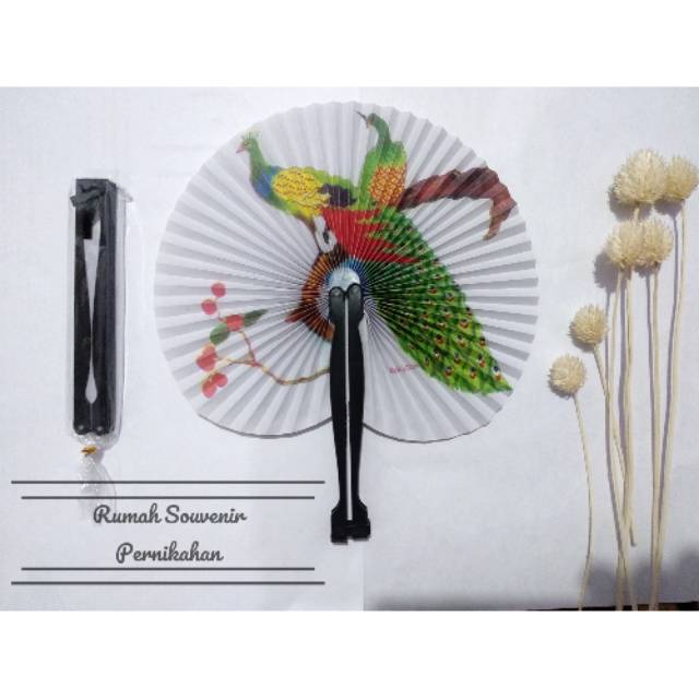 Souvenir Pernikahan Kipas Kertas Kemas Plastik