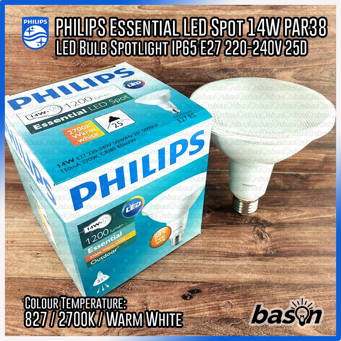 PHILIPS PAR38 Essential LED 14W 827 25D IP65 Outdoor - setara 120W