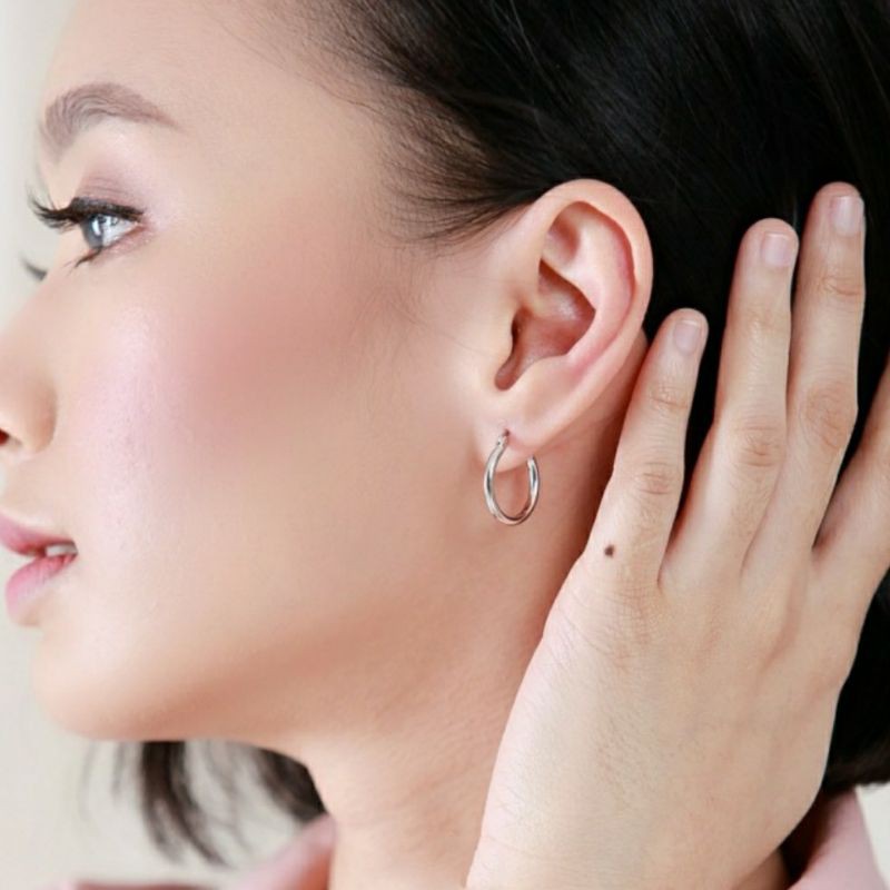 ANTING HOOP TITANIUM STAILESTEEL CEWEK COWOK ANTI KARAT MURAH BERGARANSI-2