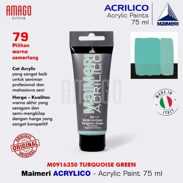 MAIMERI ACRILICO - ACRYLIC PAINT - TURQUOISE GREEN - 75ML - M0916350