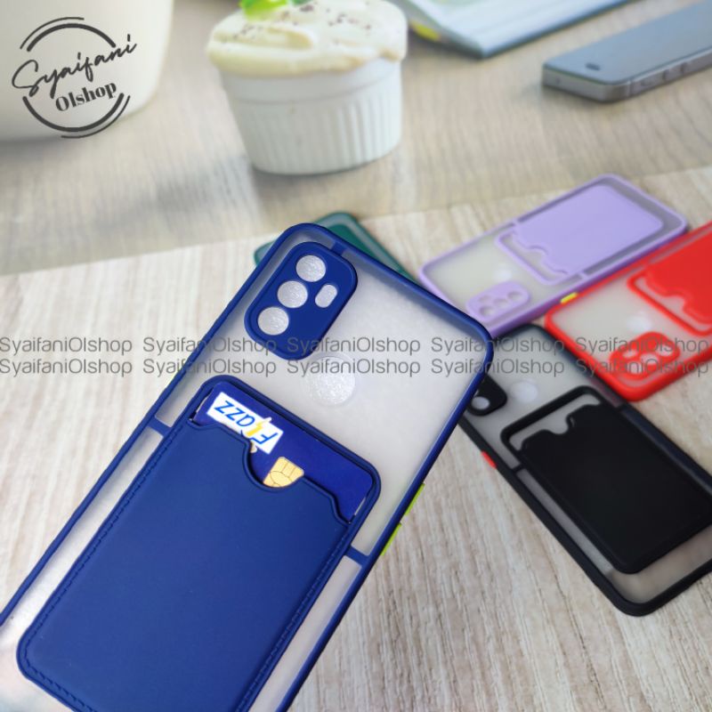 Card Case Oppo A32 (2020) / PDVM00 / Oppo A33 (2020) / CPH2137 Case Slot Kartu+Protection Camera